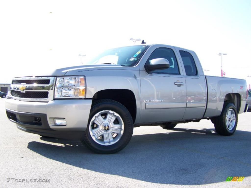 2008 Silverado 1500 LTZ Extended Cab 4x4 - Silver Birch Metallic / Ebony photo #5