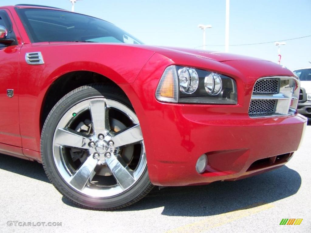 2008 Charger DUB Edition - Inferno Red Crystal Pearl / Dark Slate Gray photo #3