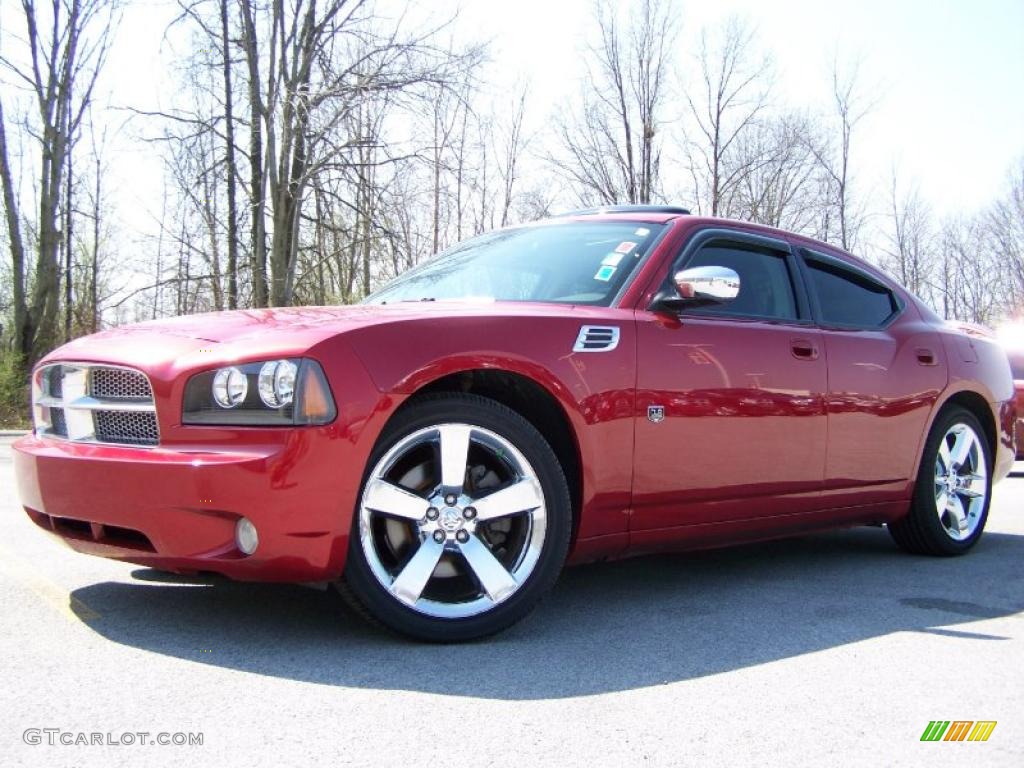 2008 Charger DUB Edition - Inferno Red Crystal Pearl / Dark Slate Gray photo #7