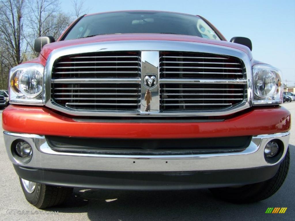 2007 Ram 1500 Big Horn Edition Quad Cab 4x4 - Sunburst Orange Pearl / Medium Slate Gray photo #3