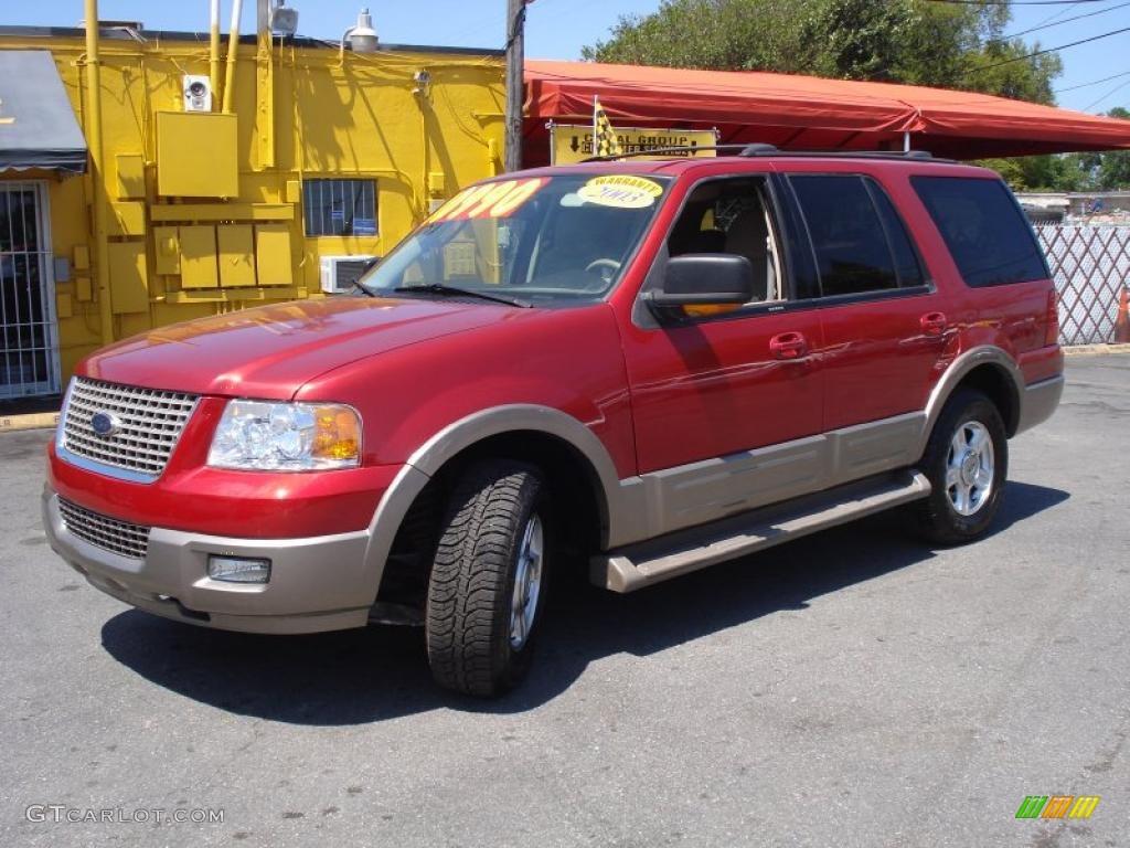 2003 Expedition Eddie Bauer - Laser Red Tinted Metallic / Medium Parchment photo #3