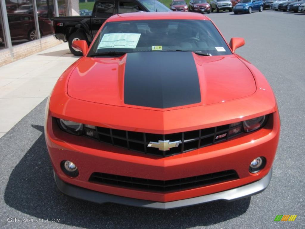 2010 Camaro LT Coupe - Inferno Orange Metallic / Black photo #3