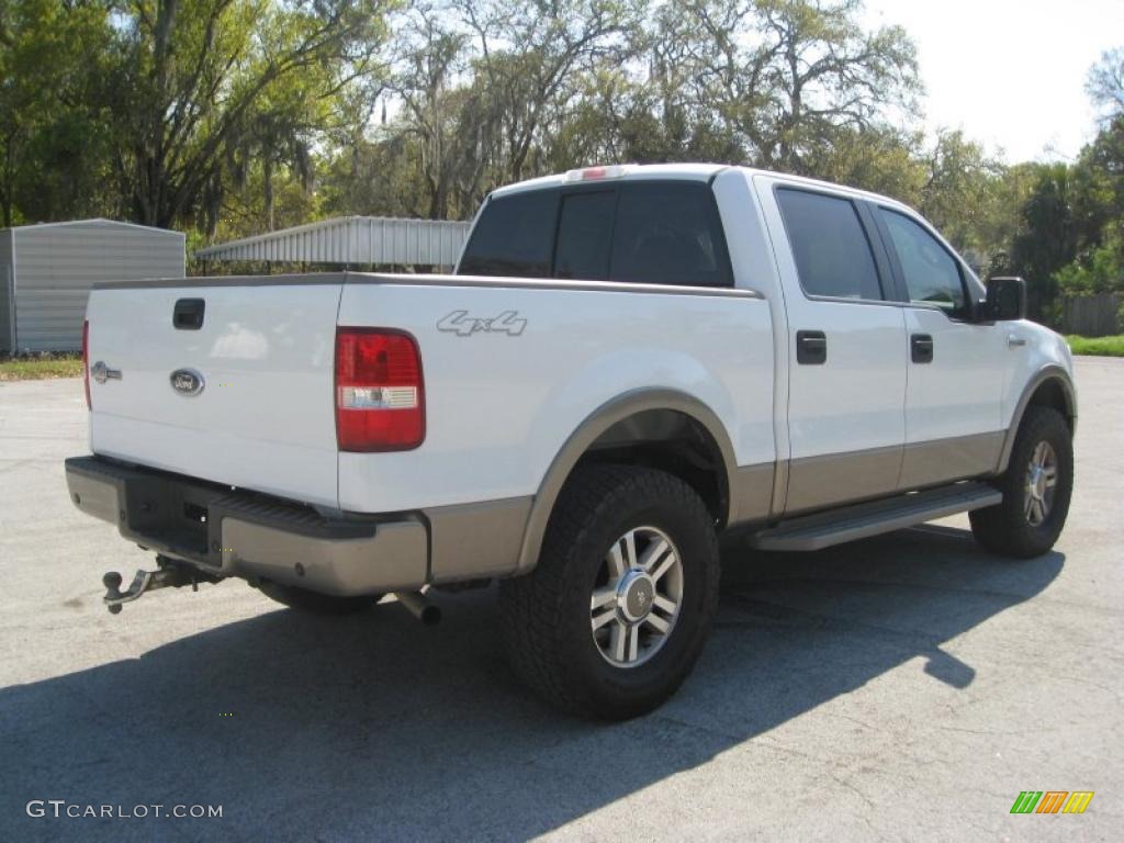 2005 F150 Lariat SuperCrew 4x4 - Oxford White / Castano Brown Leather photo #12