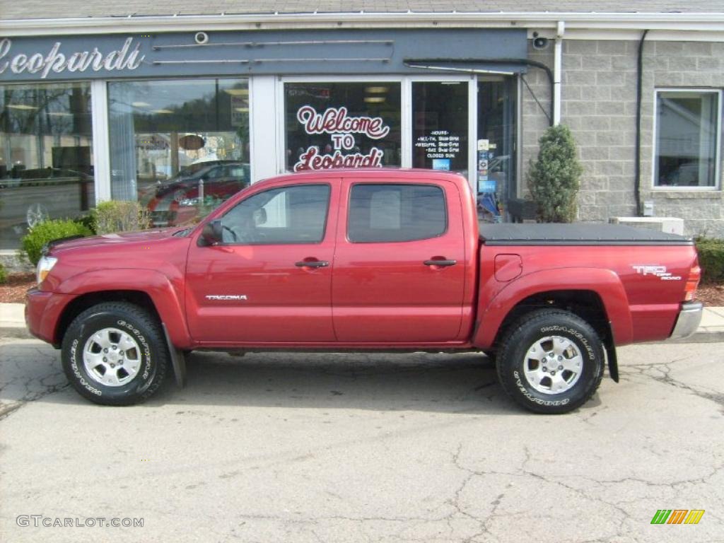 2007 Tacoma V6 TRD Double Cab 4x4 - Impulse Red Pearl / Graphite Gray photo #2