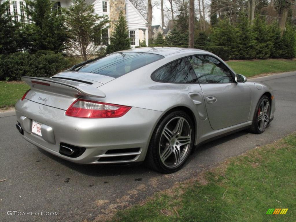 2007 911 Turbo Coupe - Arctic Silver Metallic / Black photo #6