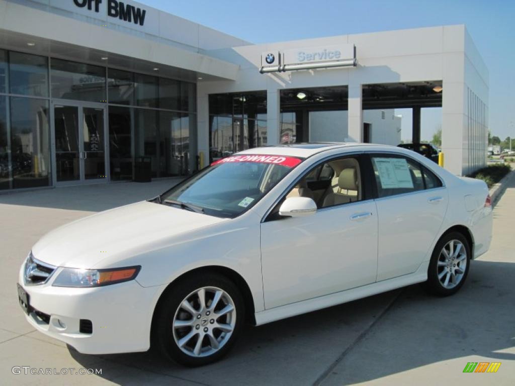 2007 TSX Sedan - Premium White Pearl / Parchment photo #1