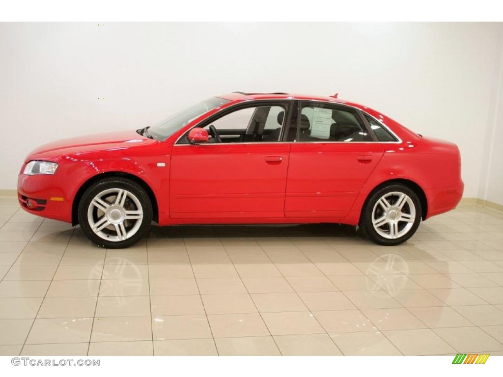 2007 A4 2.0T quattro Sedan - Brilliant Red / Ebony photo #4