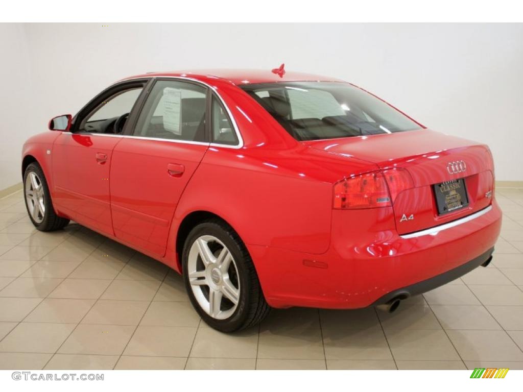2007 A4 2.0T quattro Sedan - Brilliant Red / Ebony photo #5