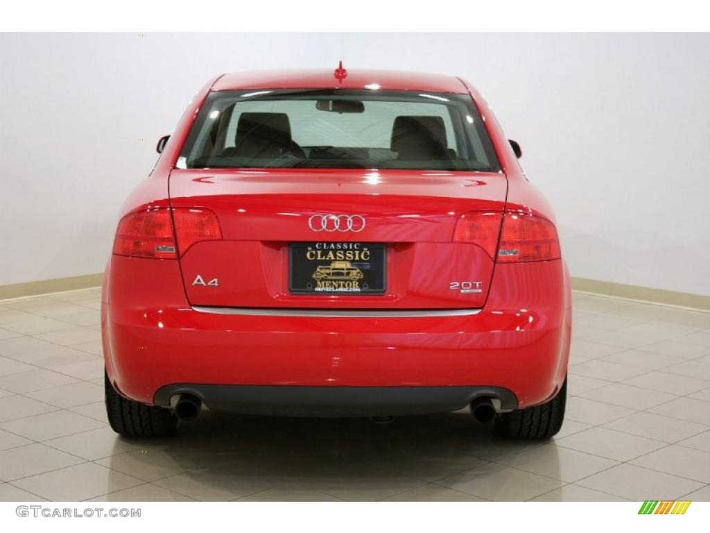 2007 A4 2.0T quattro Sedan - Brilliant Red / Ebony photo #6