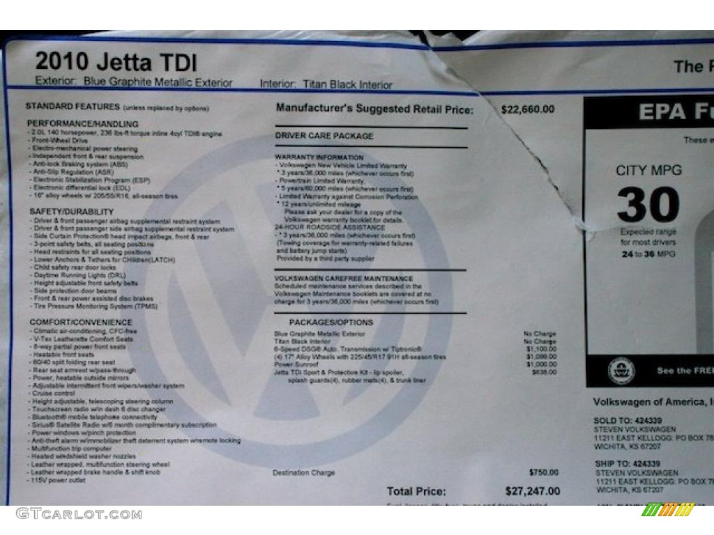 2010 Jetta TDI Sedan - Blue Graphite Metallic / Titan Black photo #19