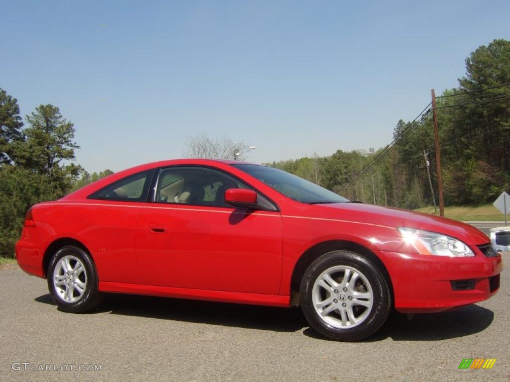 2007 Accord EX-L Coupe - San Marino Red / Ivory photo #1