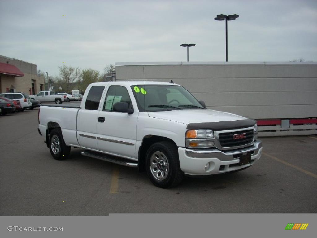2006 Sierra 1500 SL Extended Cab - Summit White / Dark Pewter photo #1