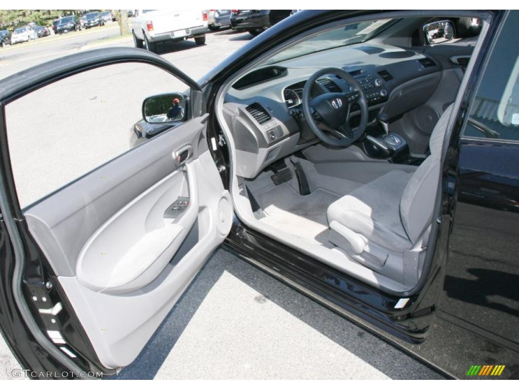 2007 Civic LX Coupe - Nighthawk Black Pearl / Gray photo #11