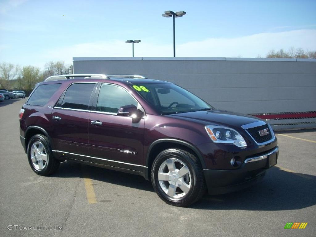 2008 Acadia SLT AWD - Dark Crimson Red Metallic / Light Titanium photo #1