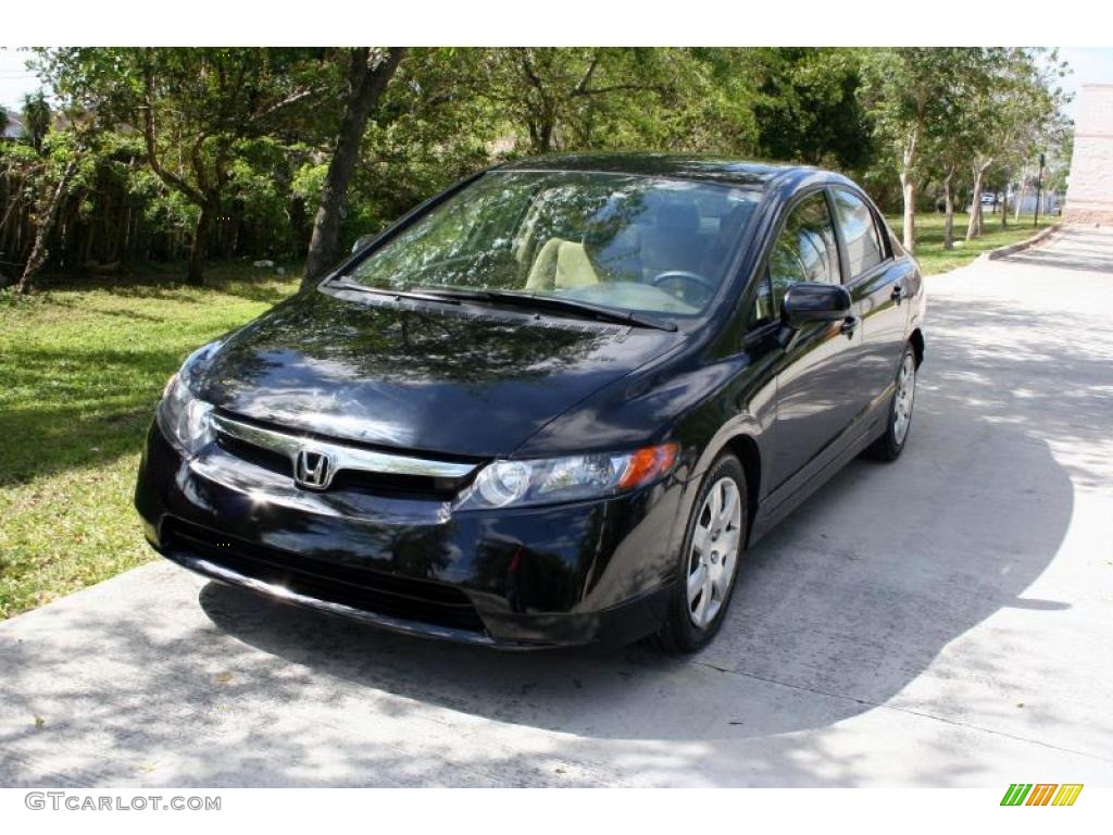 2006 Civic LX Sedan - Nighthawk Black Pearl / Ivory photo #1