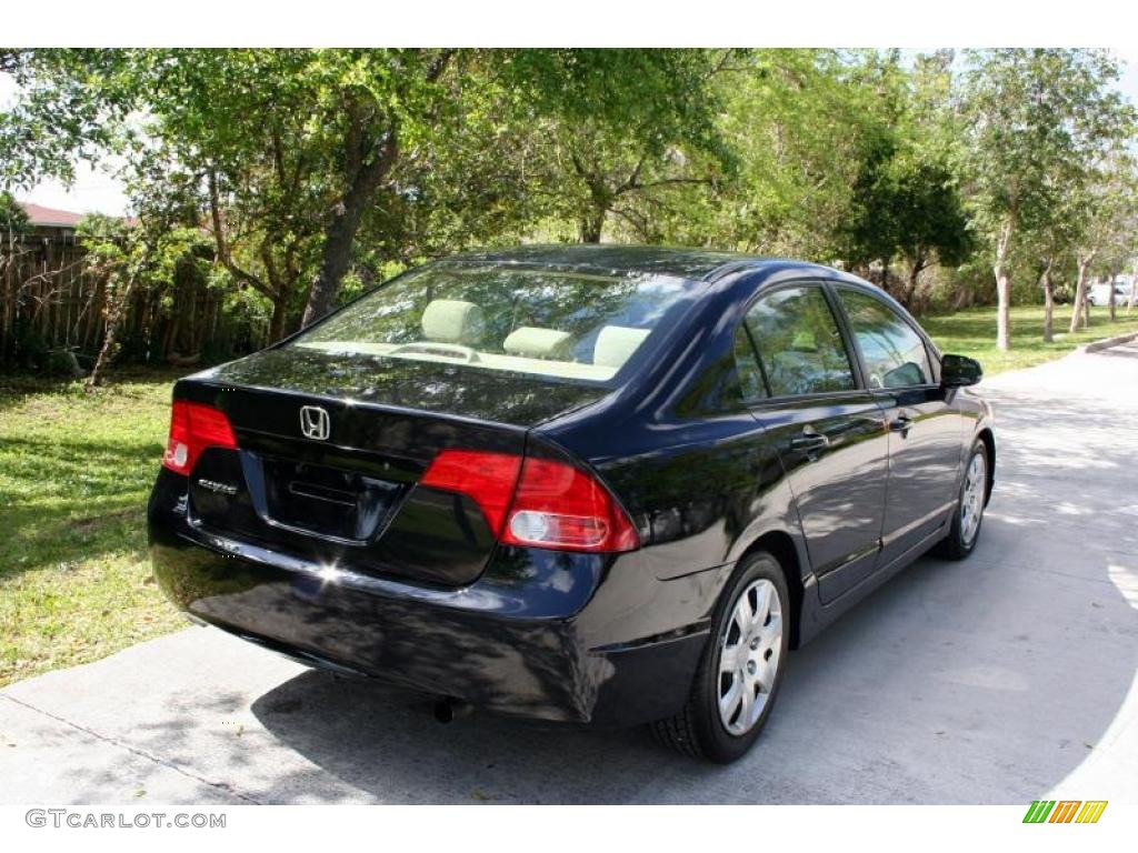 2006 Civic LX Sedan - Nighthawk Black Pearl / Ivory photo #8