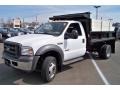 Oxford White 2005 Ford F550 Super Duty XL Regular Cab 4x4 Chassis Dump Truck