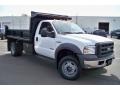 2005 Oxford White Ford F550 Super Duty XL Regular Cab 4x4 Chassis Dump Truck  photo #3