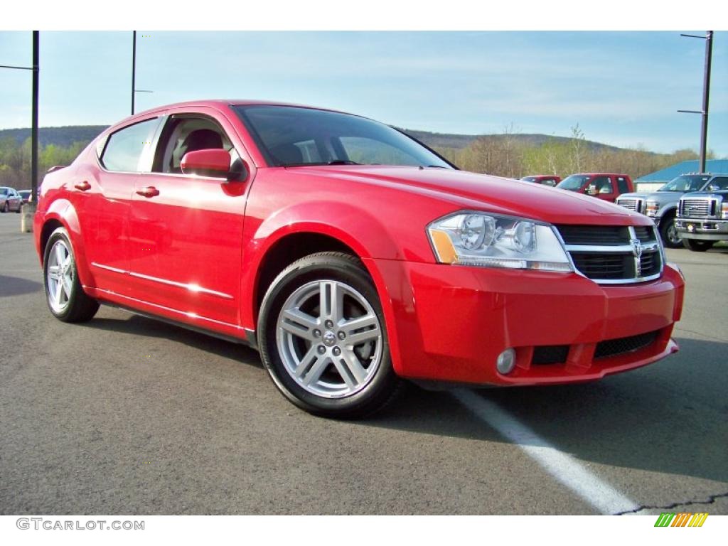 2009 Avenger R/T - Tor Red / Dark Slate Gray photo #25