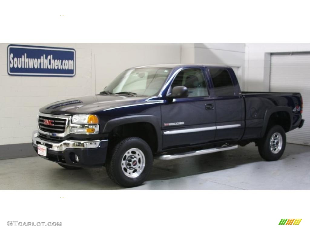 2007 Sierra 2500HD Classic SLE Extended Cab 4x4 - Deep Blue Metallic / Dark Titanium photo #1