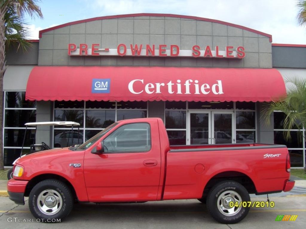 2002 F150 Sport Regular Cab - Bright Red / Dark Graphite photo #1