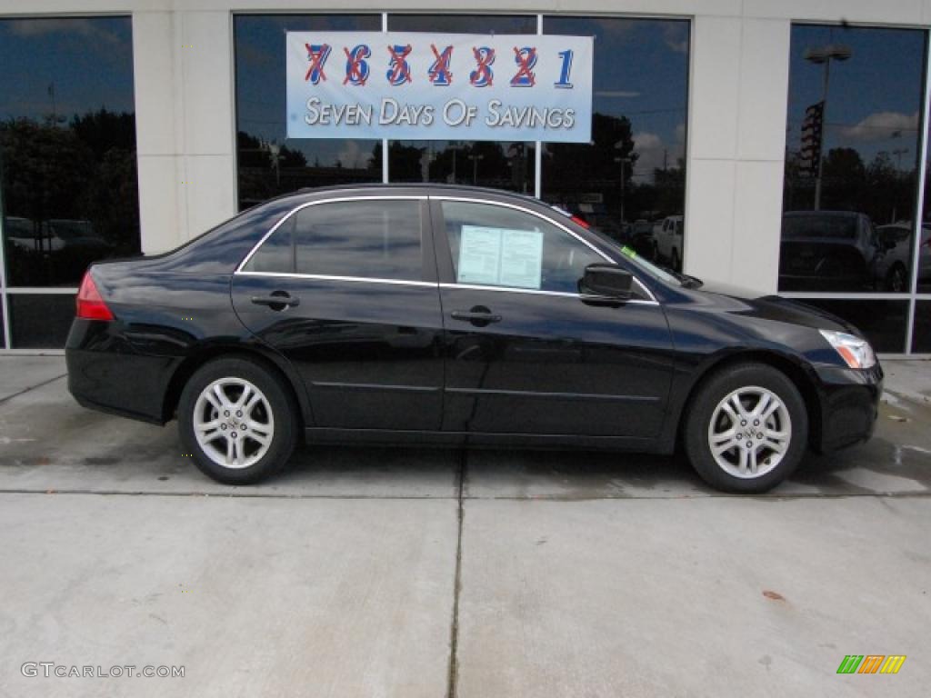 2007 Accord EX-L Sedan - Nighthawk Black Pearl / Black photo #2