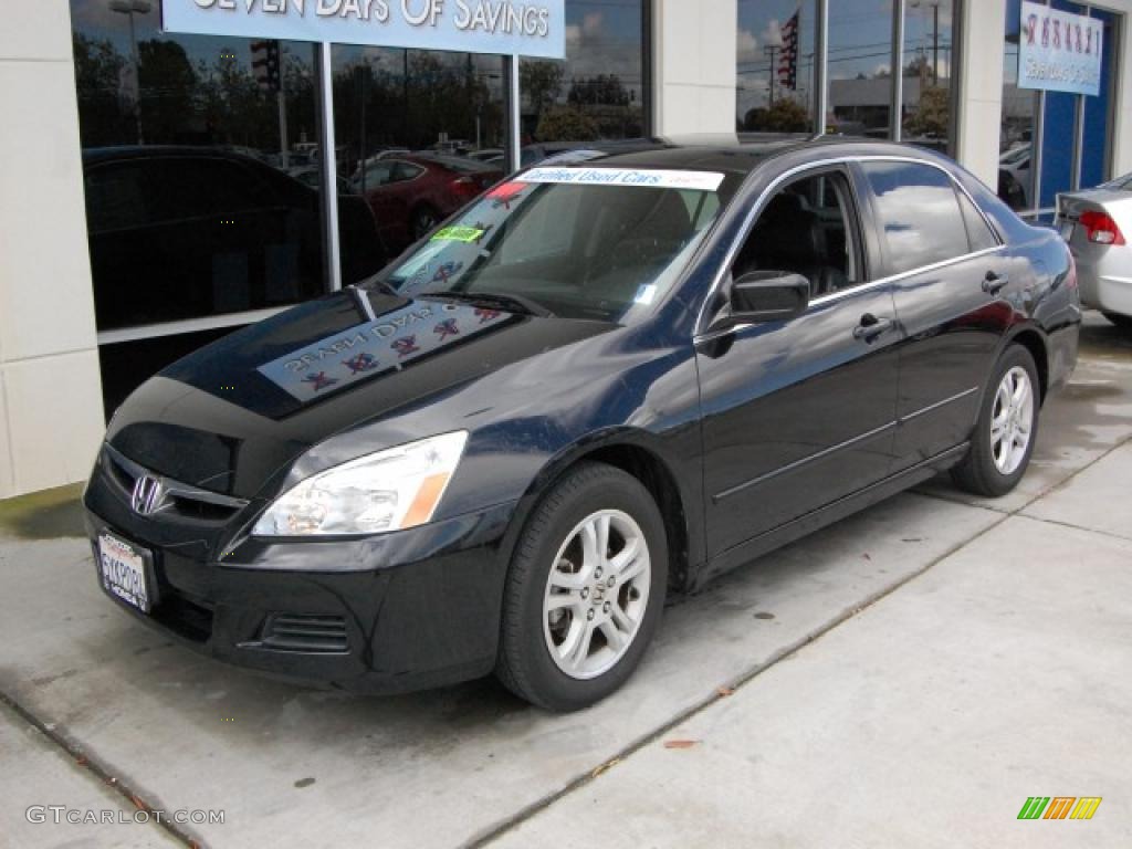 2007 Accord EX-L Sedan - Nighthawk Black Pearl / Black photo #7