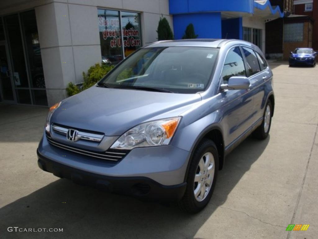 2007 CR-V EX-L 4WD - Glacier Blue Metallic / Gray photo #8