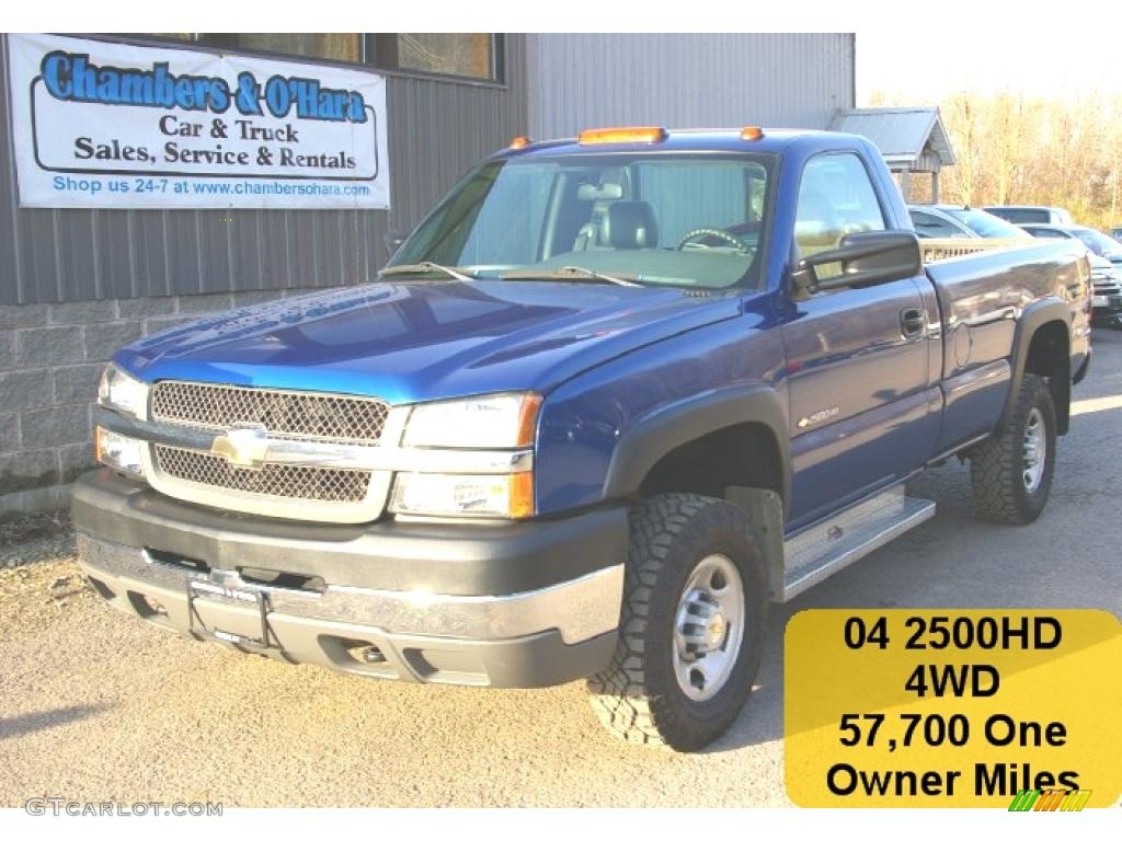 2004 Silverado 2500HD Regular Cab 4x4 - Arrival Blue Metallic / Medium Gray photo #1