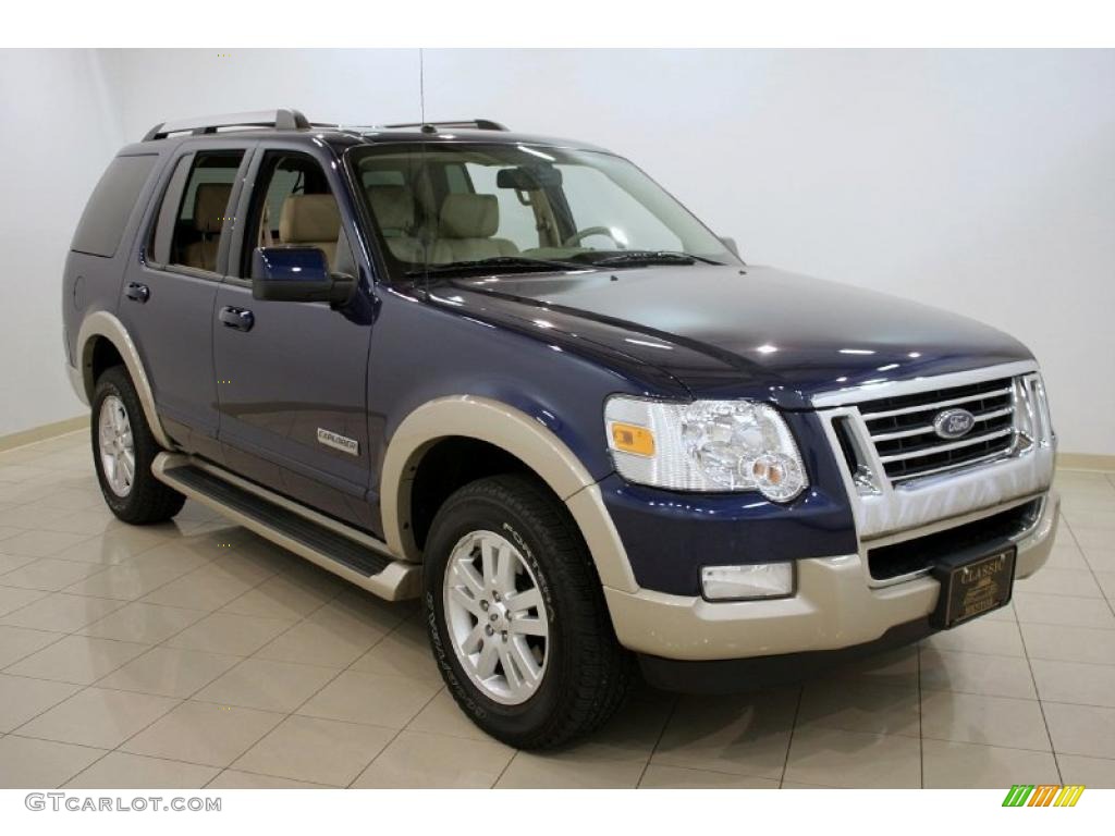 2007 Explorer Eddie Bauer 4x4 - Dark Blue Pearl Metallic / Camel photo #1