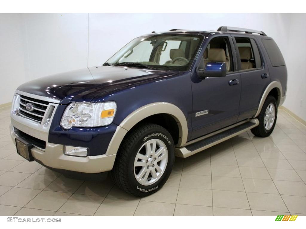 2007 Explorer Eddie Bauer 4x4 - Dark Blue Pearl Metallic / Camel photo #3