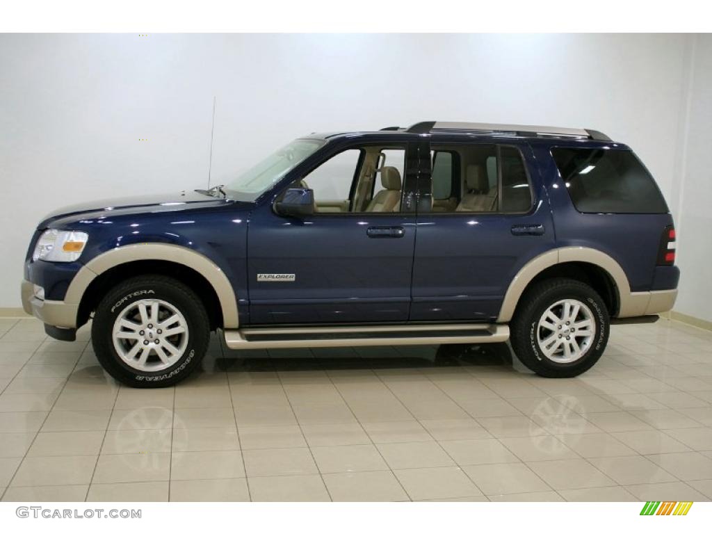 2007 Explorer Eddie Bauer 4x4 - Dark Blue Pearl Metallic / Camel photo #4