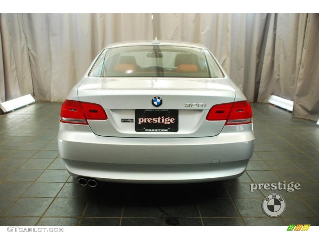 2009 3 Series 328xi Coupe - Titanium Silver Metallic / Coral Red/Black Dakota Leather photo #3