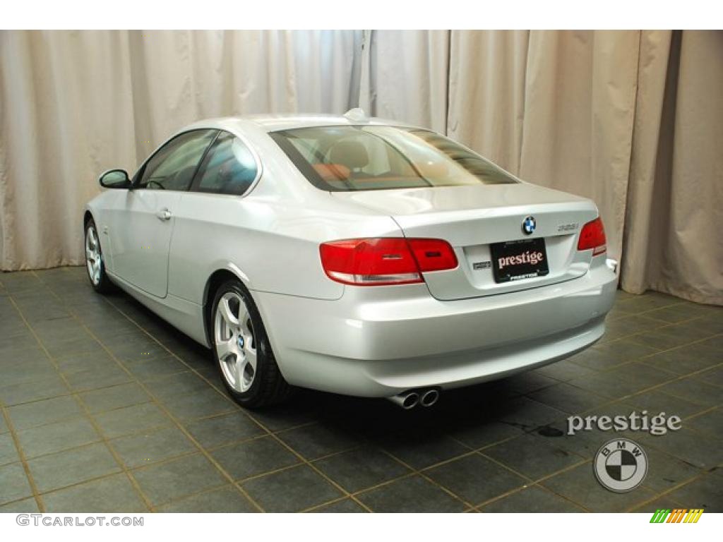 2009 3 Series 328xi Coupe - Titanium Silver Metallic / Coral Red/Black Dakota Leather photo #4