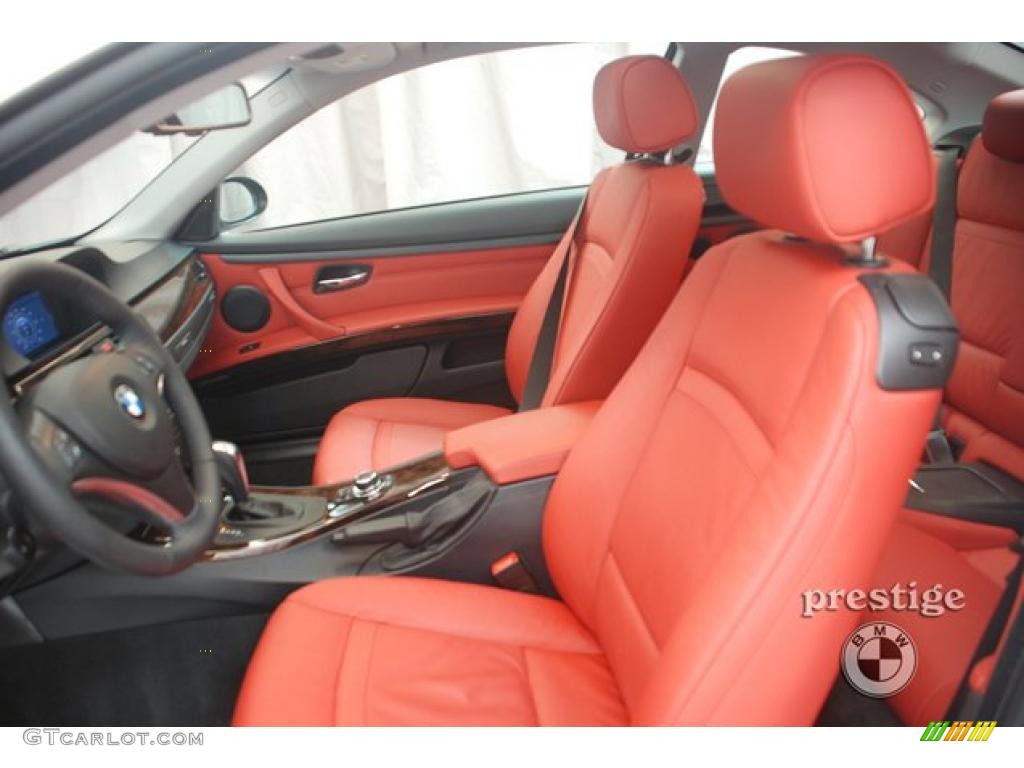2009 3 Series 328xi Coupe - Titanium Silver Metallic / Coral Red/Black Dakota Leather photo #9