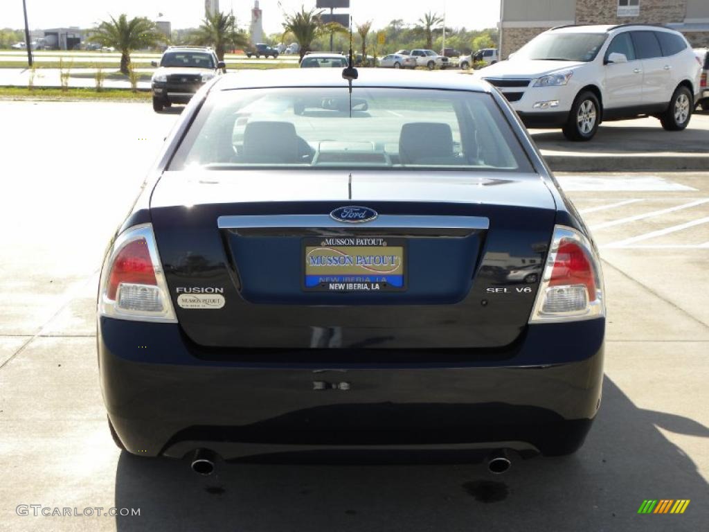 2008 Fusion SEL V6 - Dark Blue Ink Metallic / Medium Light Stone photo #4