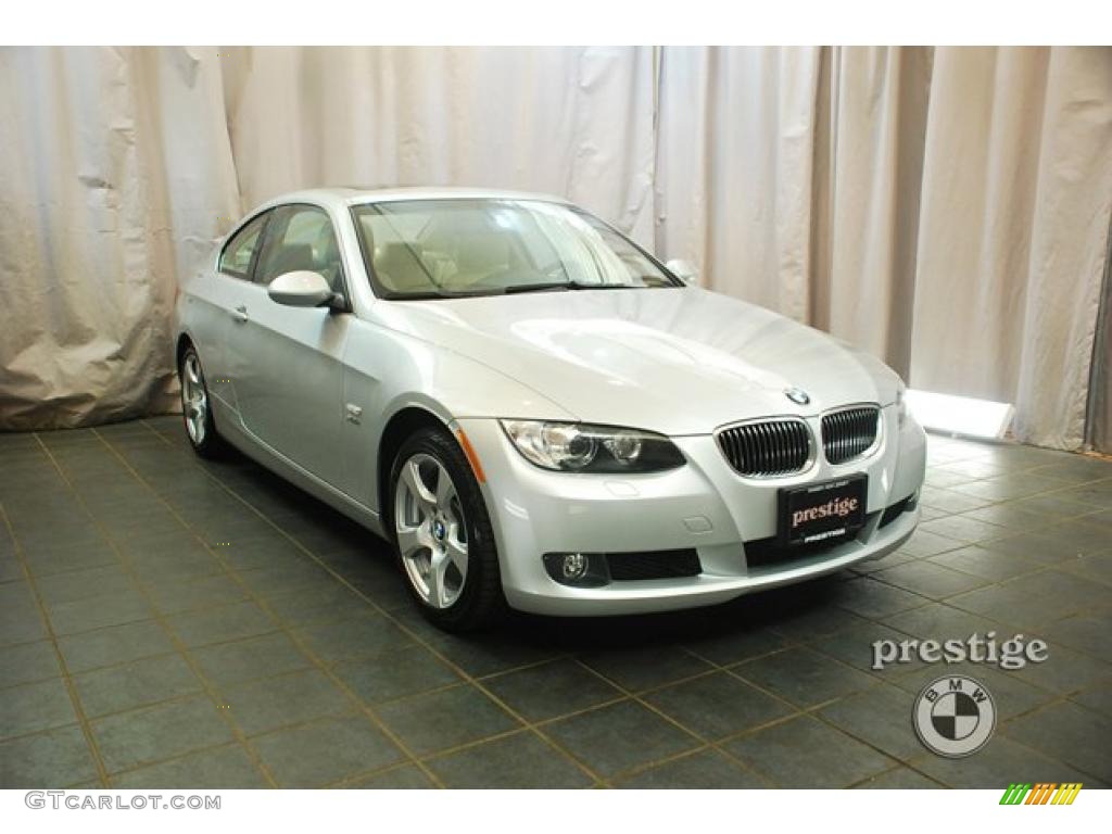 2009 3 Series 328xi Coupe - Titanium Silver Metallic / Beige photo #7