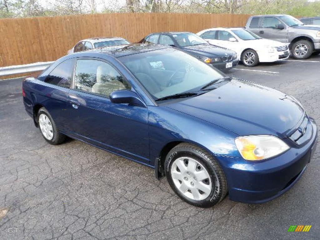 2001 Civic EX Coupe - Eternal Blue Pearl / Beige photo #2
