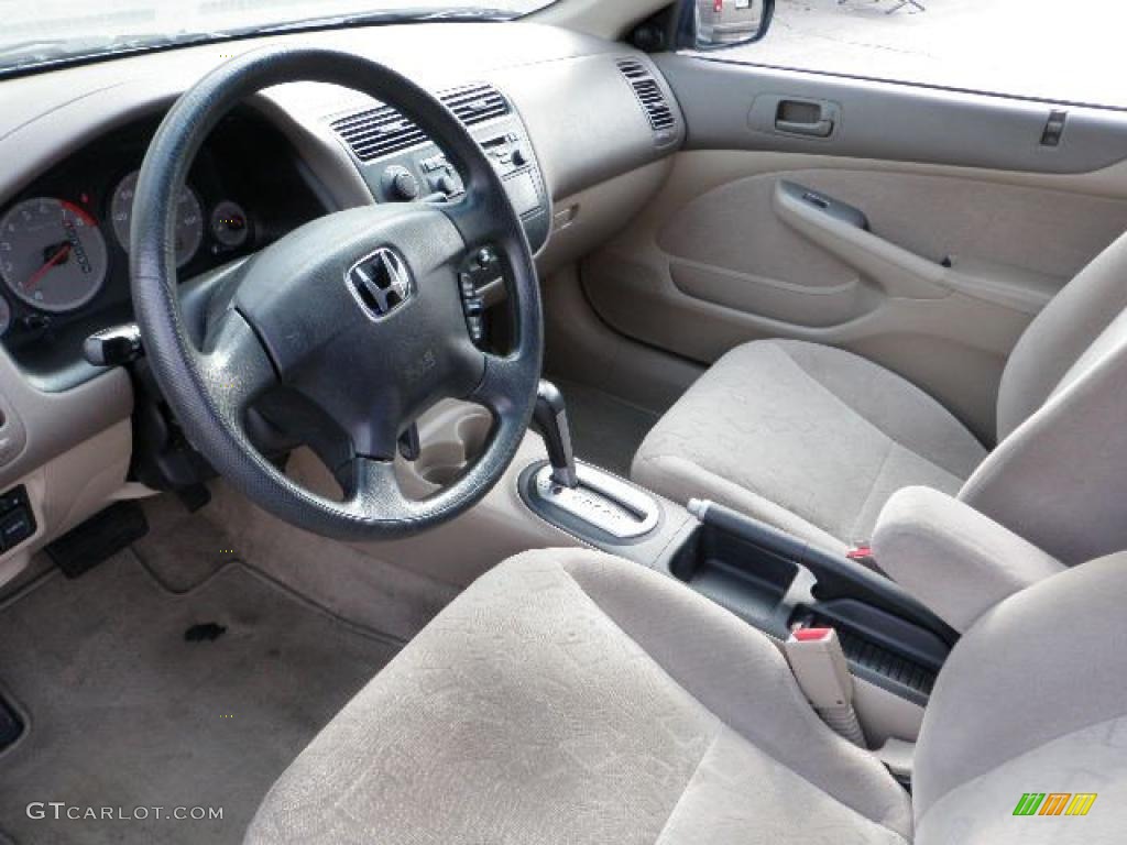 2001 Civic EX Coupe - Eternal Blue Pearl / Beige photo #5