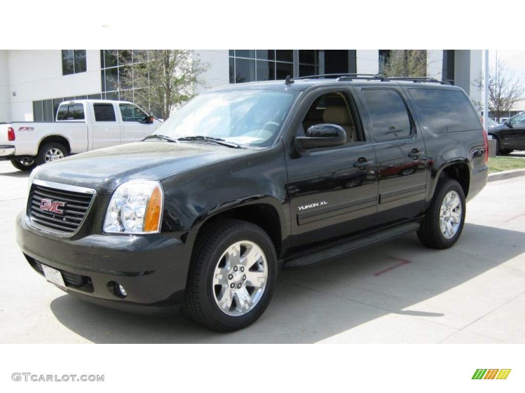 2010 Yukon XL SLT - Carbon Black Metallic / Light Tan photo #1