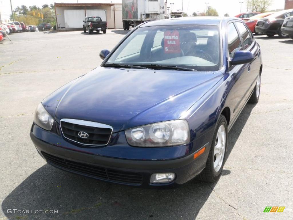 2003 Elantra GT Hatchback - Carbon Blue / Dark Gray photo #6