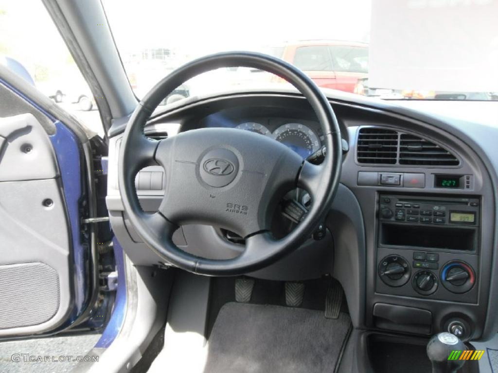 2003 Elantra GT Hatchback - Carbon Blue / Dark Gray photo #14