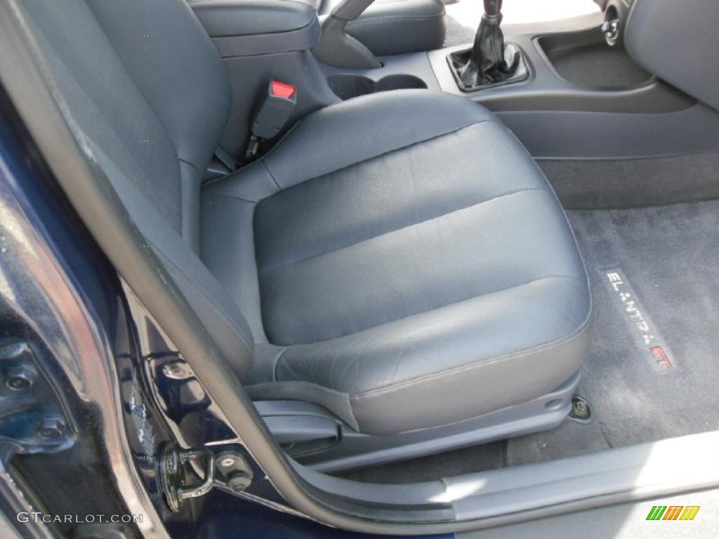 2003 Elantra GT Hatchback - Carbon Blue / Dark Gray photo #18