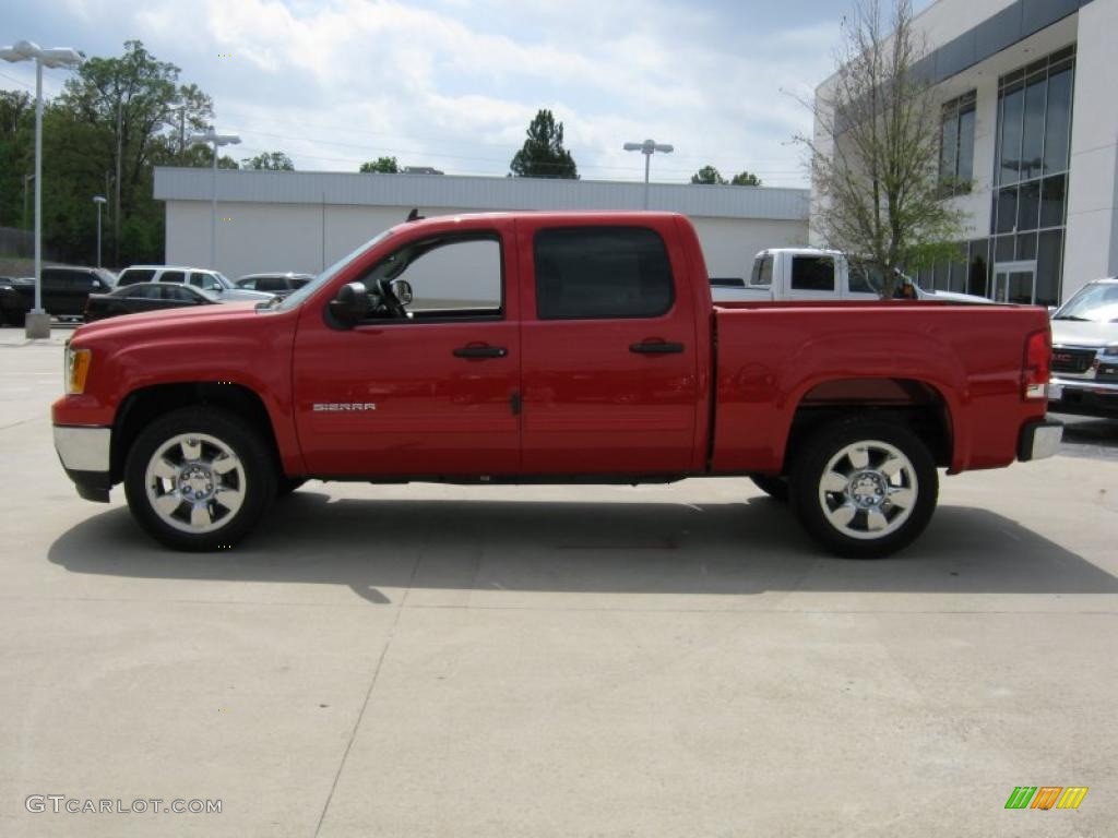 2010 Sierra 1500 SLE Crew Cab - Fire Red / Ebony photo #3