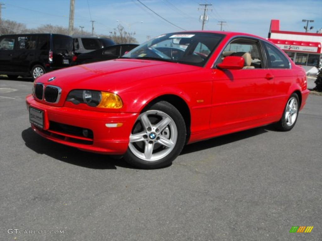 2000 3 Series 328i Coupe - Bright Red / Sand photo #1
