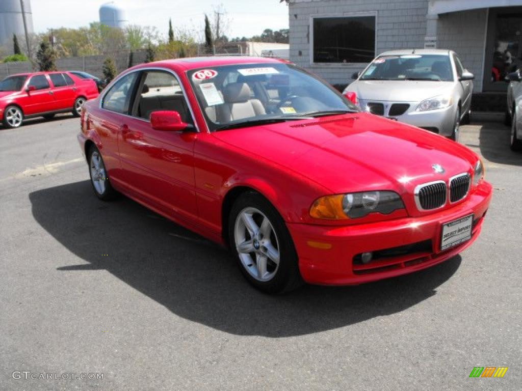 2000 3 Series 328i Coupe - Bright Red / Sand photo #4