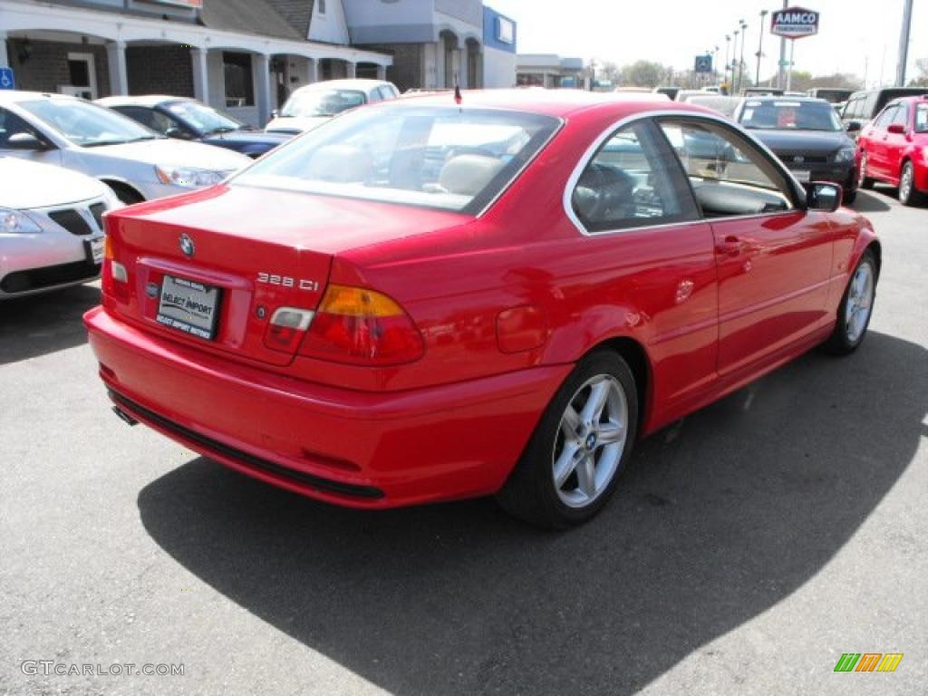 2000 3 Series 328i Coupe - Bright Red / Sand photo #6