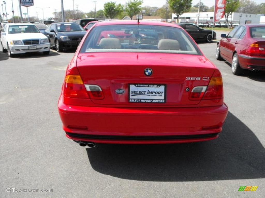 2000 3 Series 328i Coupe - Bright Red / Sand photo #7