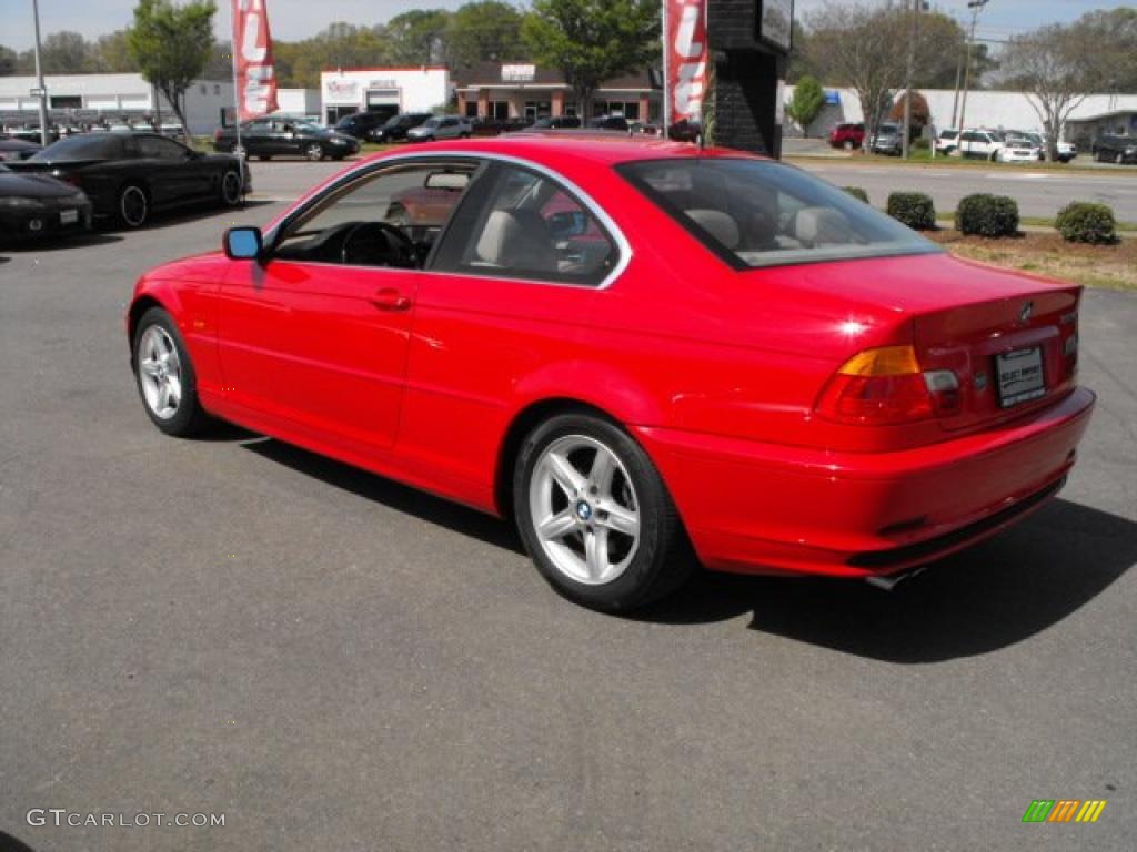 2000 3 Series 328i Coupe - Bright Red / Sand photo #8