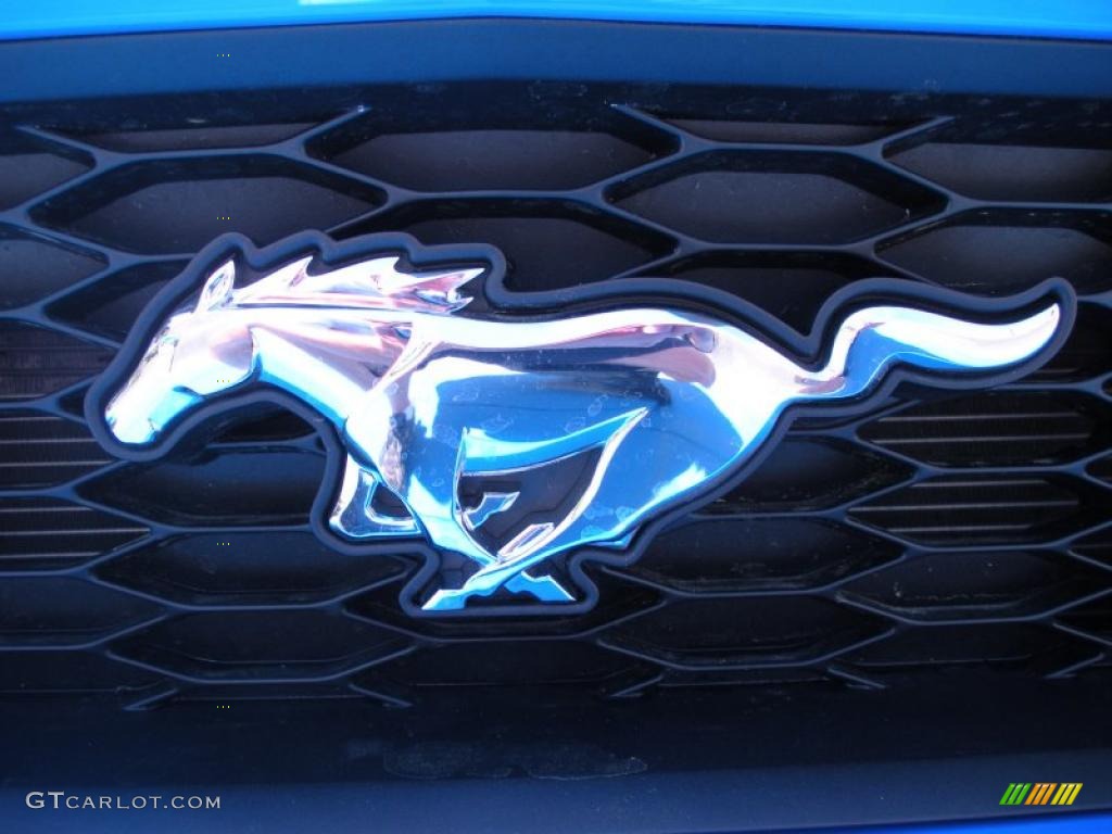 2010 Mustang V6 Coupe - Grabber Blue / Stone photo #4